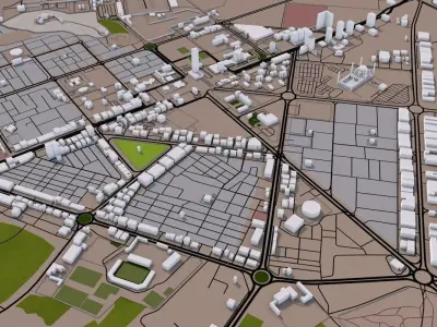 Al Fujairah City UAE Low-poly 3D model