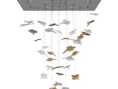 Chandelier leaves Low-poly 3D model