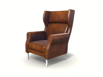 wingback chair indust  3D Model Pack
