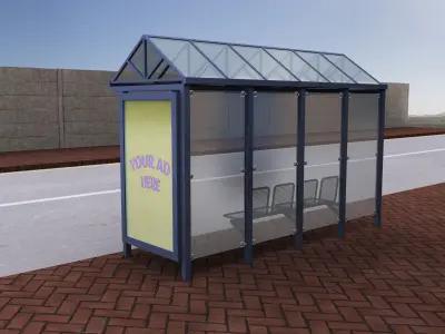 Bus Stop Modern2 Low-poly 3D model