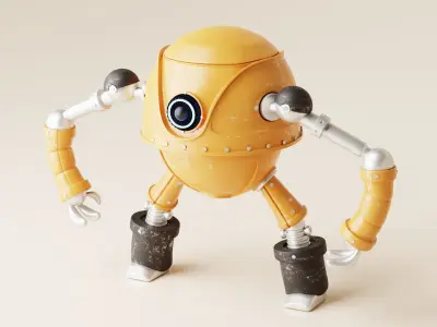 Robot V23 Low-poly 3D model
