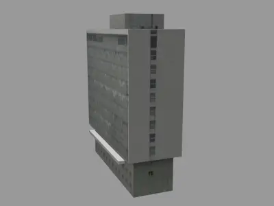 Hotel lowpoly building Low-poly 3D model