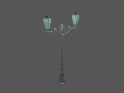 StreetLamps lamp with three lights 3D model