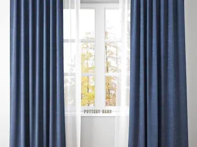 EMERY LINEN COTTON DRAPE-Pottery Barn 3D model