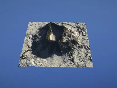 Landscape Environment Volcano Snow 42 Low-poly 3D model