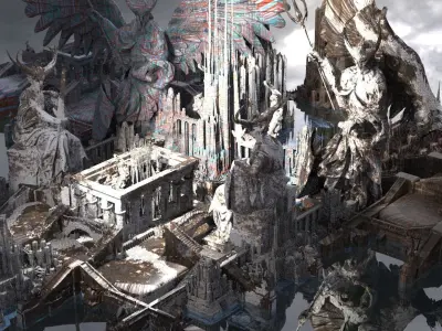 Winter Sci fi Angelic gods Kit bash 3D model