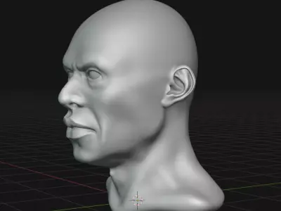 Artist Mannequin Head Exaggerated Features 3D model