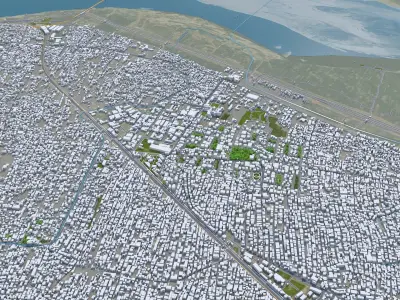 Patna Bihar India 35km Low-poly 3D model