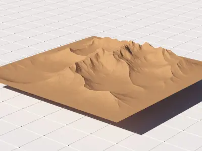 8K Desert Landscape Bundle - 6 Displacement - Height Maps 3D model