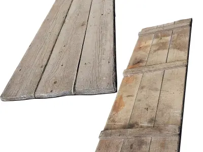 Wooden bridge Low-poly 3D model