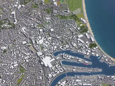 Aberdeen - City 3D Model Low-poly 3D model