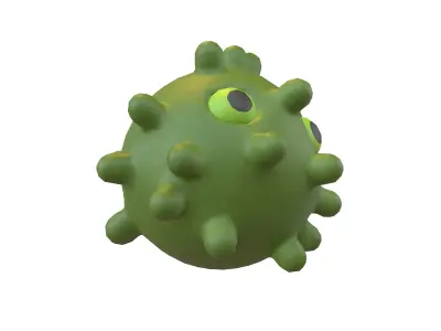 Virus Character v1 002 Low-poly 3D model