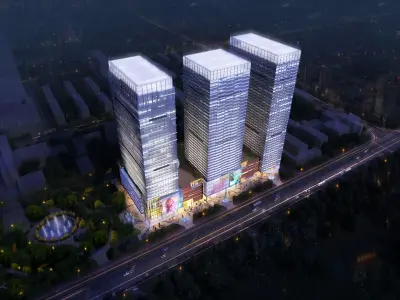 3Dmax fashion city commercial square building 175 3D model