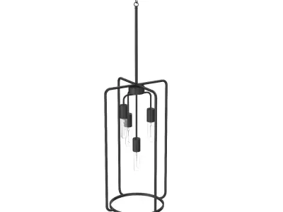 Bonn Collection Four-Light Matte Black Pendant Light 3D model