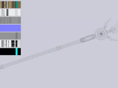 Scifi spear Low-poly 3D model