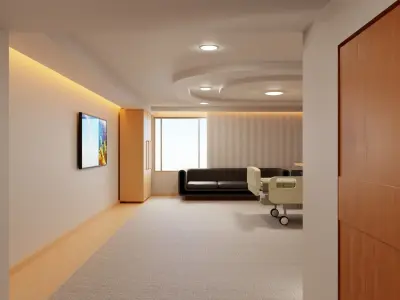 Modern Hospital Room Interior 3D model