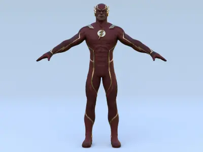 The Flash Rigged 3D Asset - Injustice  3D model
