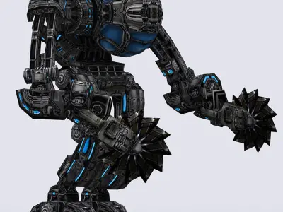 3DRT - Mech robot engineer - 03 Low-poly 3D model