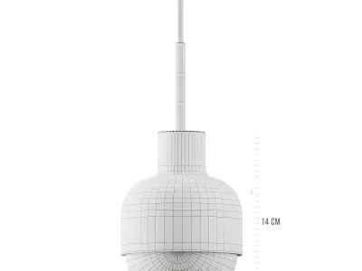 Gold Simple Iron Droplight Pendant Light 3D model