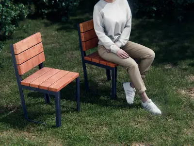 Garden Chair 02 Low-poly 3D model