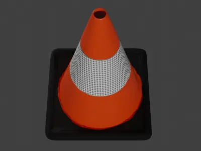Photorealistic Traffic Cone  3D model