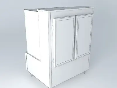 Kit808 Hot Desk Exhibitor Straight 2 doors by Alex Marques Free 3D model