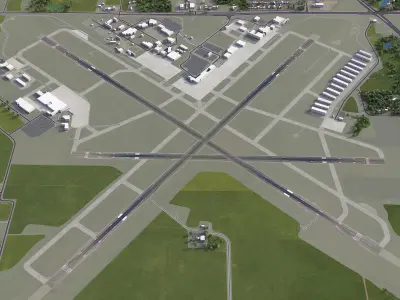 Springfield - Abraham Lincoln Capital Airport - SPI Low-poly 3D model