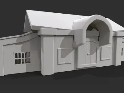 3D Game House with PBR Texturing Low-poly 3D model