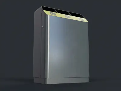 Street Trash Can 27 PBR Game Ready Low-poly 3D model