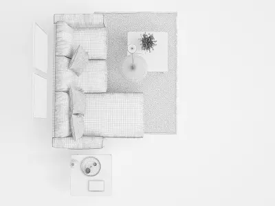 Sofa setup 01 3D model