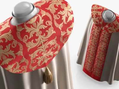  Catholic Liturgical Chasuble with Stole White 