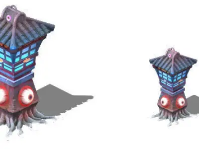 Cartoon version - food soul lights 3D model