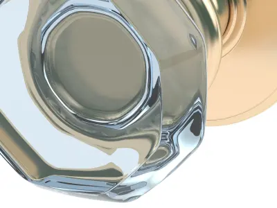 Glass Octagonal Mortice Door Knob 3D model