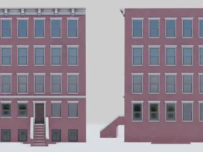 NY apartment building Low-poly 3D model
