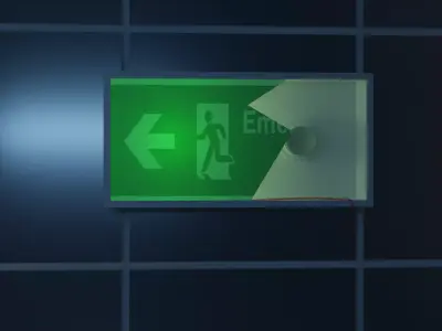 Broken Exit Sign Low-poly 3D model