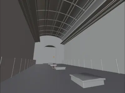 the empty gallery Low-poly 3D model