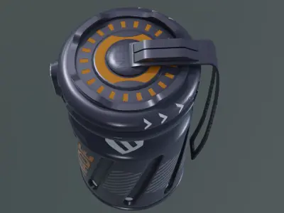 Sci-Fi Grenade 3D Model Pack Damaged and Clean  Game Ready Low-poly 3D model