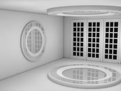 Futuristic Room Low-poly 3D model