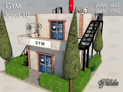 Gym Level Low-poly 3D model