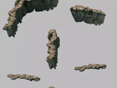 Pool side - stone 01 3D model
