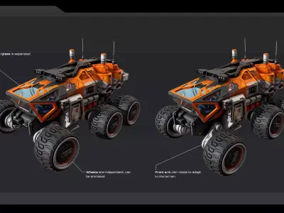 MARS Missions Pack Low-poly 3D model