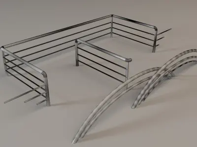 Metal fence 3D model