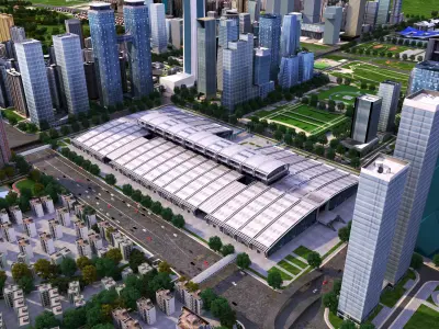 Shenzhen City Low-poly 3D model