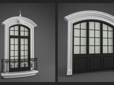 Classic Windows Set Low-poly 3D model
