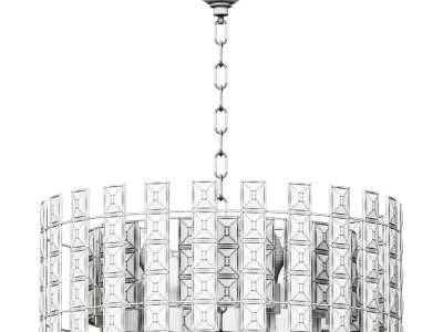 Diora pendant chandelier made of metal and crystal 3D model