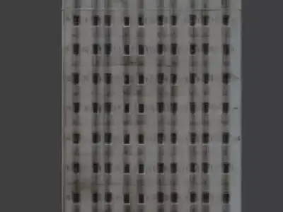 Ruined Urban Apartment Block 3D Model Low-poly 3D model
