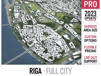 Riga - 3D City Model Low-poly 3D model