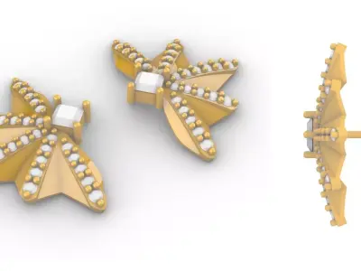 Half Flower Earring 3D print model