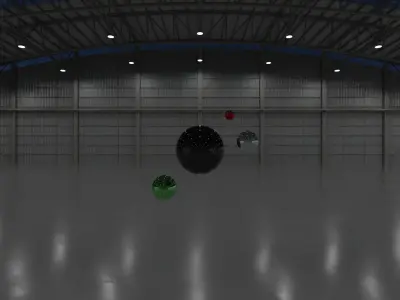 HDRI - Airplane Hangar Interior 8b - 8192x4096 -  v2 - NIGHT Texture