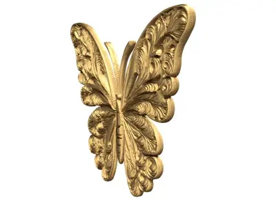 decor set wall panel butterfly relief CNC 12 3D print model purchase